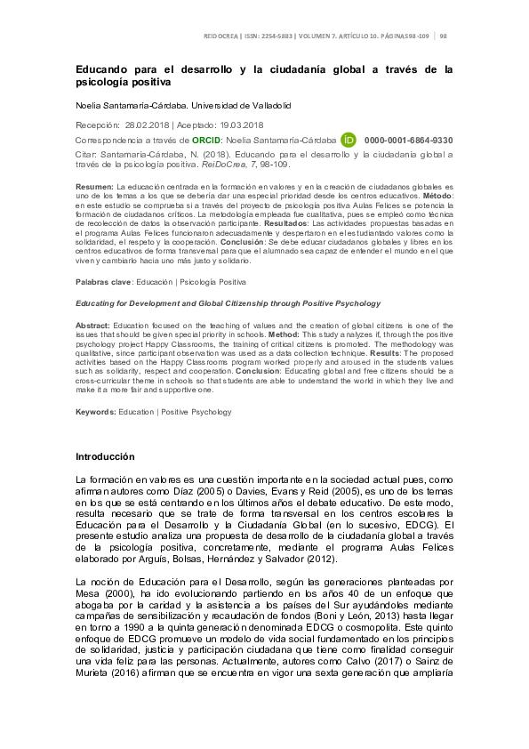 (PDF) Educando para el desarrollo y la ciudadanía global a través de la ...
