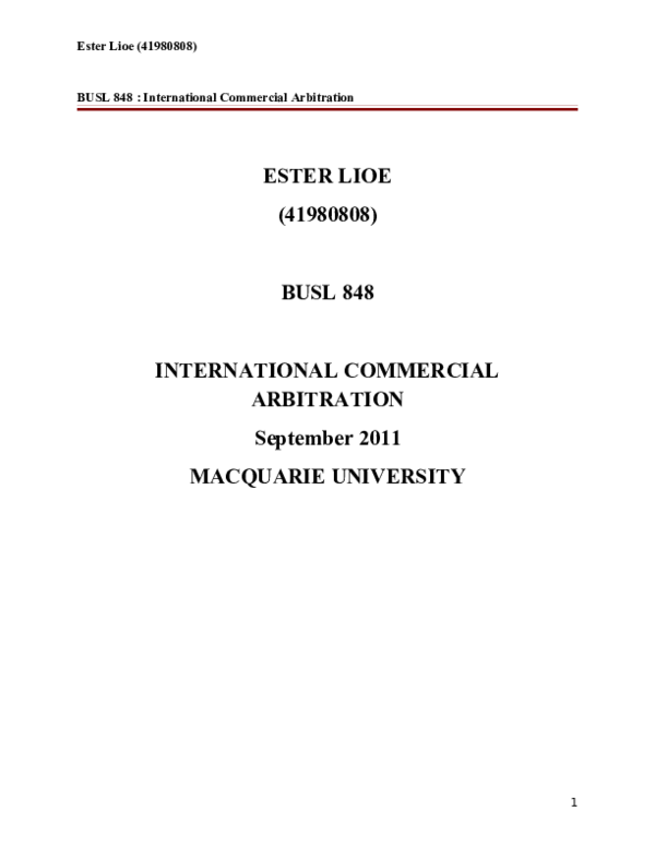 (DOC) The role if intention in International Arbitration, when it ...