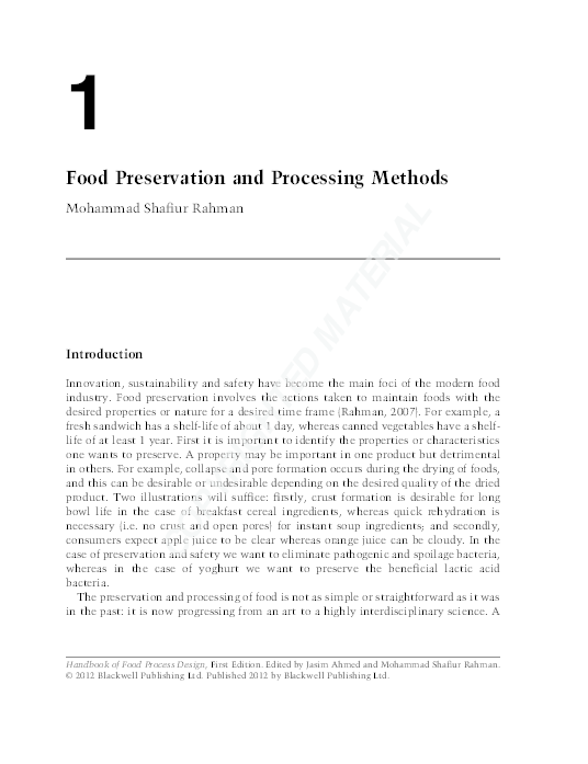 (PDF) Food Preservation and Processing Methods Daprof Daprof and