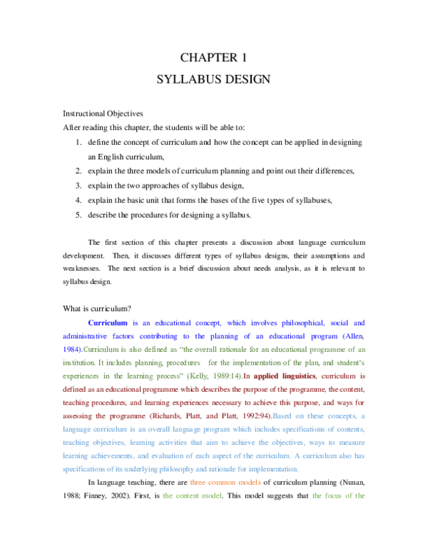 Pdf Curriculum Syllabus Design Pdf Curriculum Syllabus Design