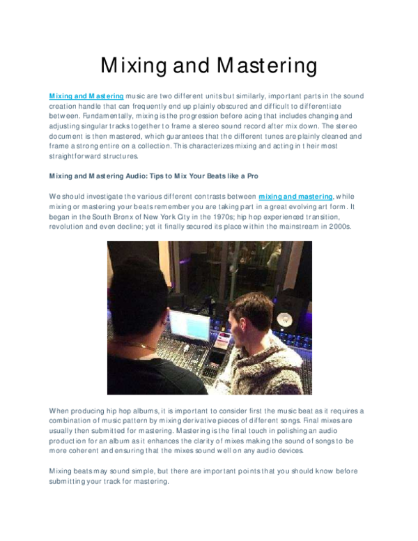 (PDF) Mixing_and_Mastering.pdf Mauricio Basualto Academia.edu