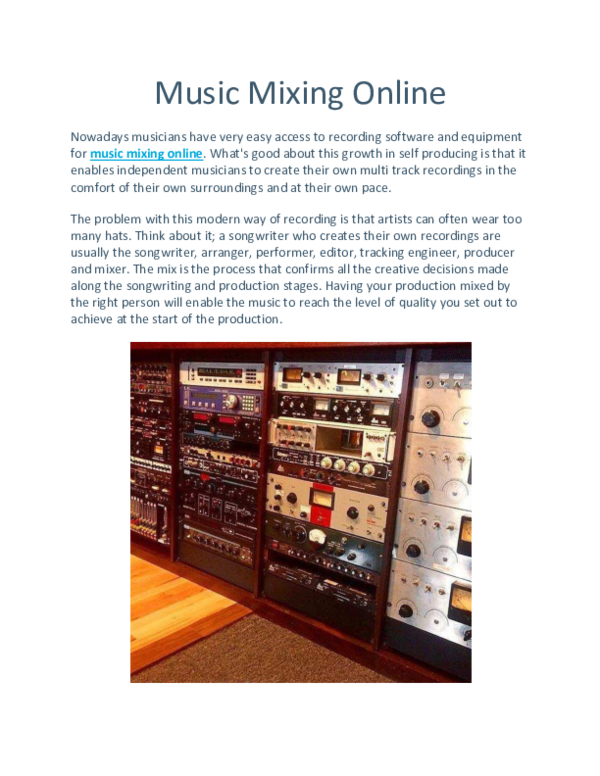 (PDF) Music Mixing Online Mauricio Basualto Academia.edu
