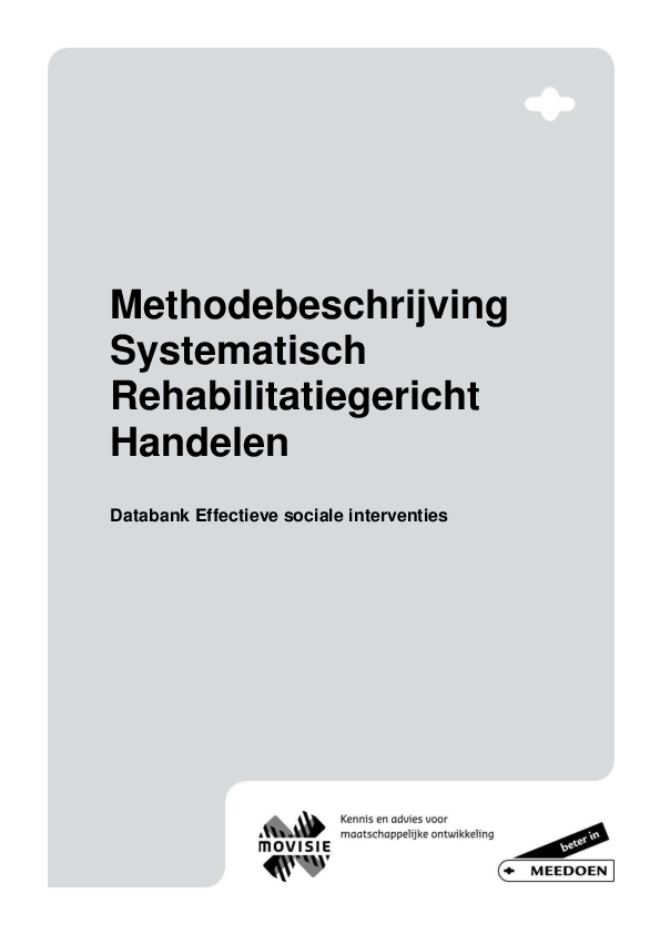 (PDF) Methodebeschrijving Systematisch Rehabilitatiegericht Handelen ...