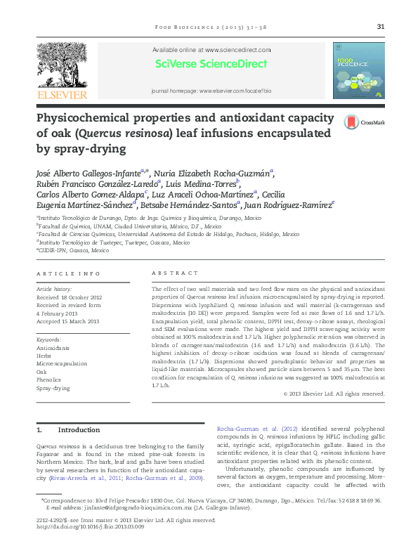 (PDF) Physicochemical properties and antioxidant capacity of oak ...