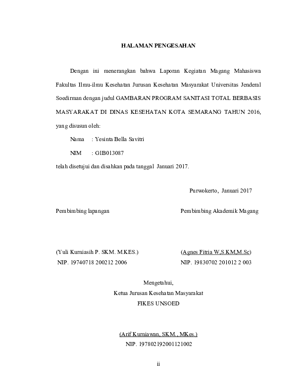 Pdf Gambaran Program Sanitasi Total Berbasis Masyarakat Di Dinas Kesehatan Kota Semarang Tahun 2016 Yesinta Bella Academia Edu