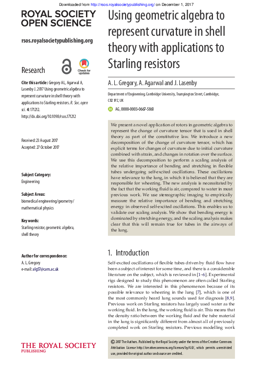 (PDF) Using geometric algebra to represent curvature in shell theory ...