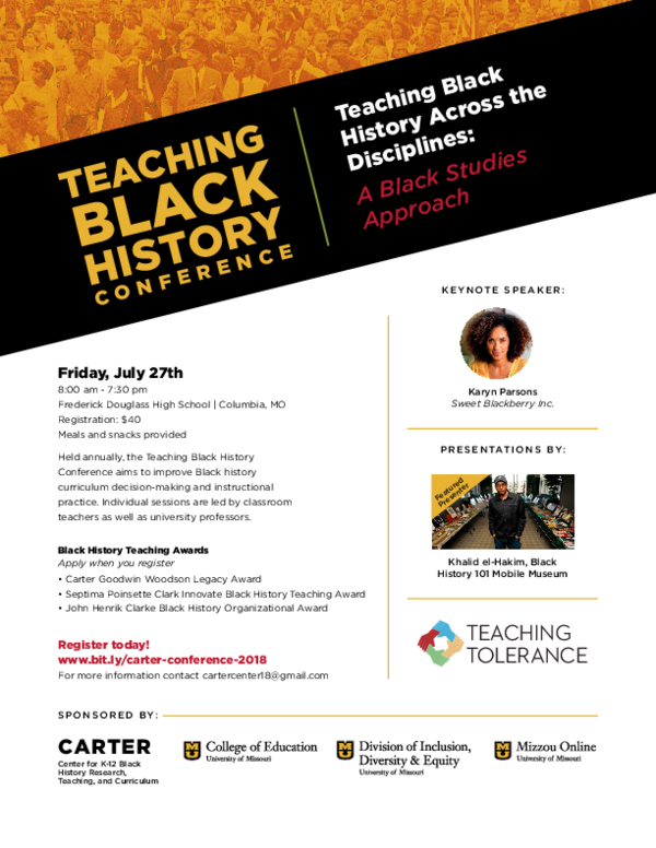 (PDF) Teaching Black History Conference LaGarrett King Academia.edu