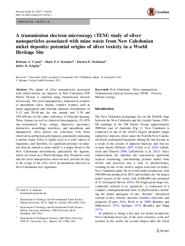 (PDF) A transmission electron microscopy (TEM) study of silver nanoparticles associated with