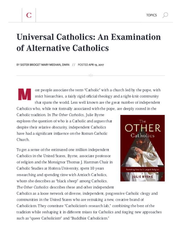 (PDF) The Other Catholics review, Conscience Magazine, 2017 Julie