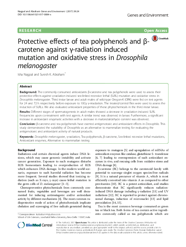 (PDF) Protective effects of tea polyphenols and β- carotene against γ ...