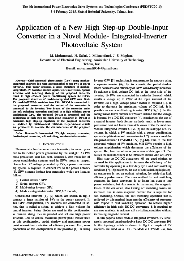(PDF) Application of a New High Step-up Double-Input Converter in a ...