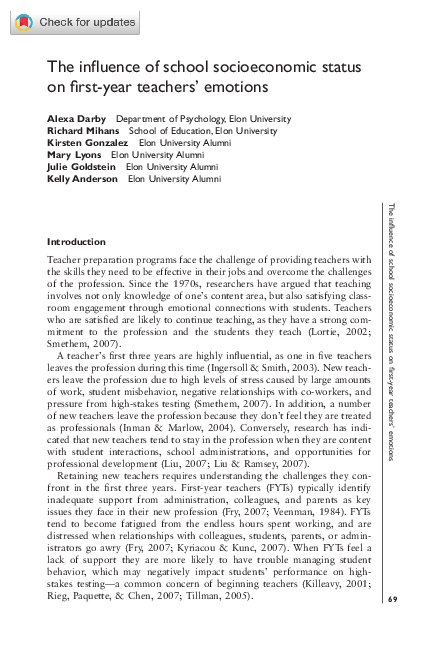 (PDF) The influence of school socioeconomic status on first-year ...