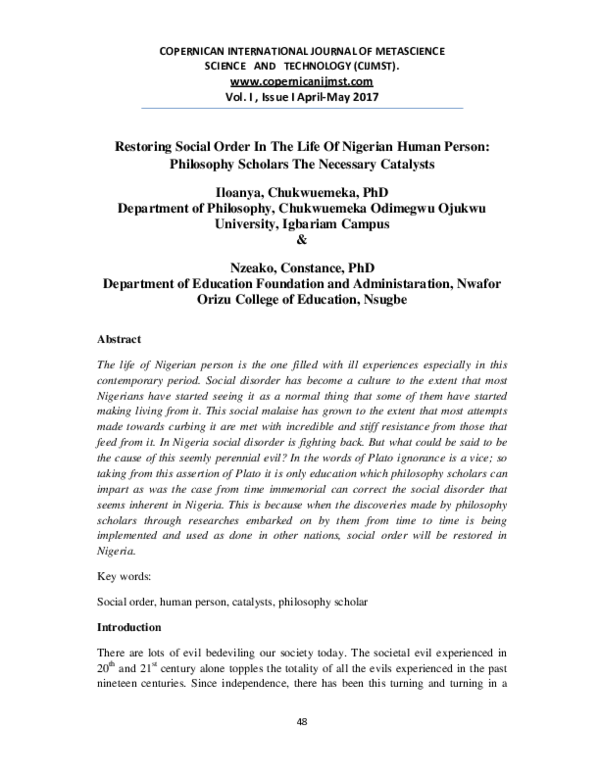 (PDF) COPERNICAN INTERNATIONAL JOURNAL OF METASCIENCE SCIENCE AND ...