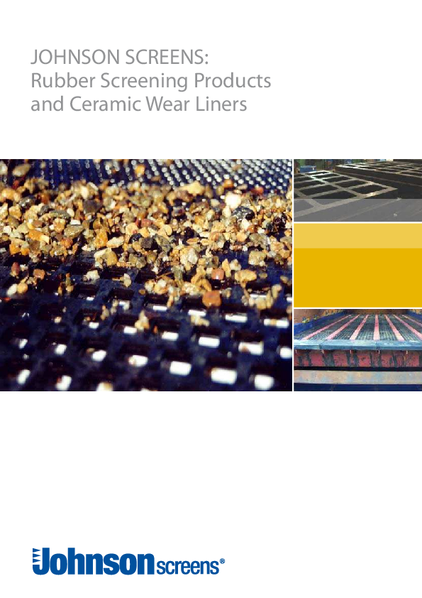 (PDF) JOHNSON SCREENS Rubber Screening Products and Ceramic Wear Liners Prabir Datta
