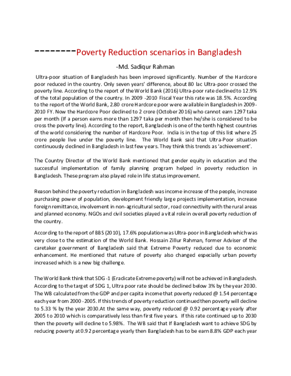 (DOC) Poverty Reduction scenarios in Bangladesh
