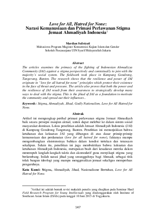 Love for all hatred for none essay picture