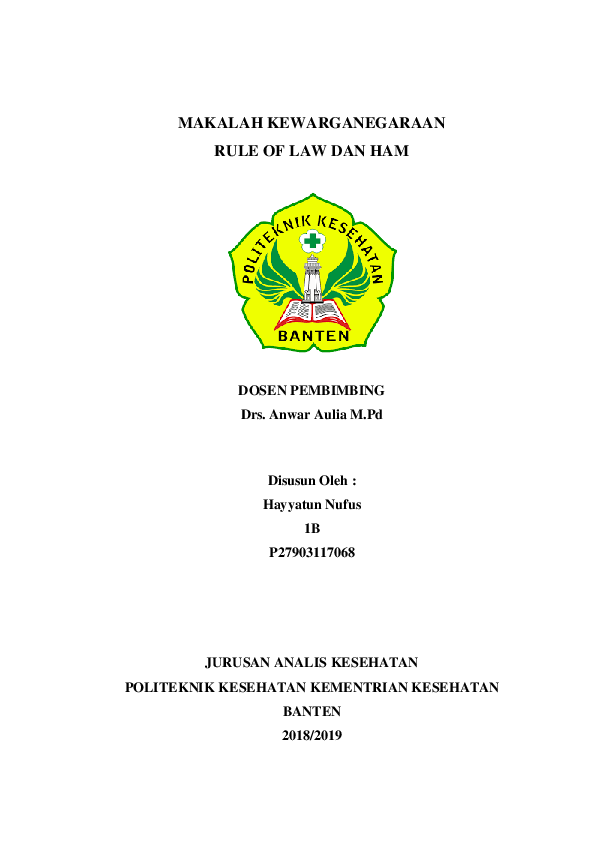 Pdf Hayyatun Nufus Makalah Kewarganegaraan Rule Of Law Dan Ham Brigitta Gracia Academia Edu