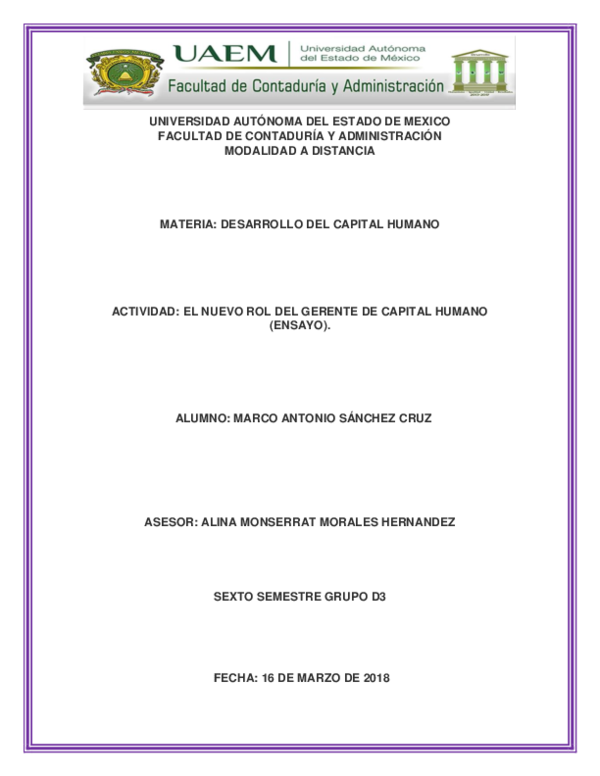 (DOC) Nuevo rol del gerente del capital humano
