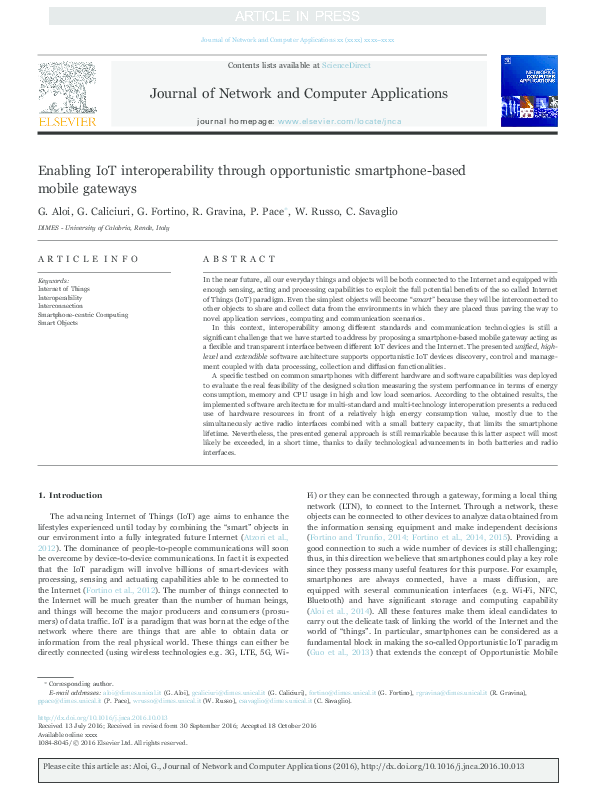 (PDF) Enabling IoT interoperability through opportunistic smartphone ...
