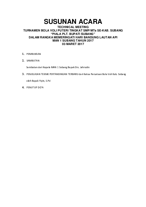 Doc Susunan Acara Nana Tea Academia Edu