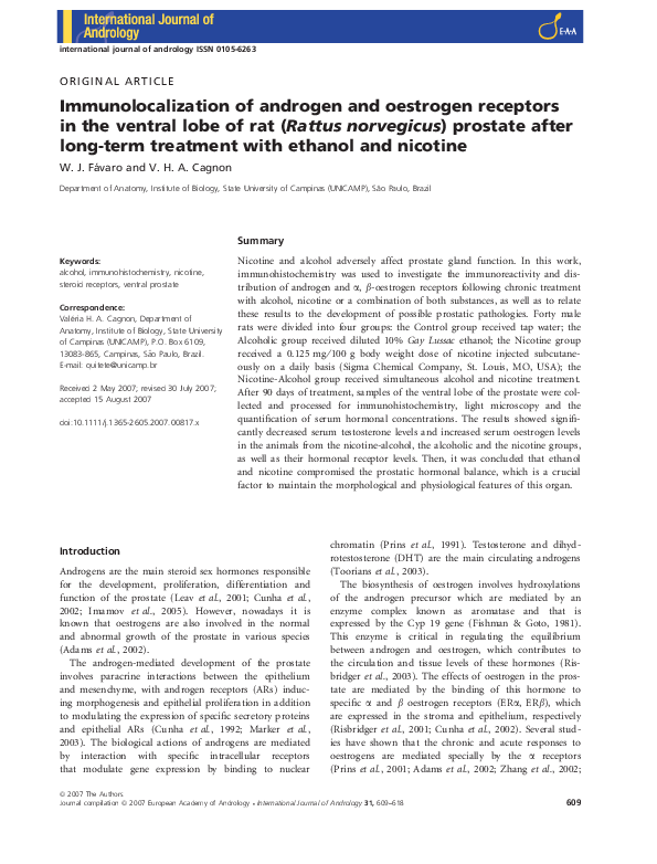 (PDF) Immunolocalization of androgen and oestrogen receptors in the ...