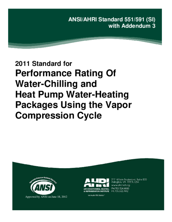 (PDF) Performance Rating Of Water-Chilling and Heat Pump Water-Heating ...