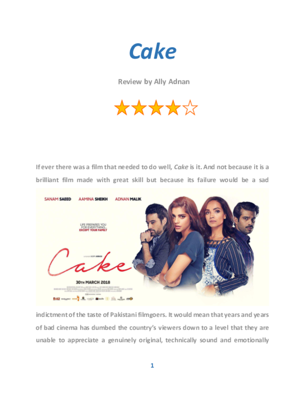 (PDF) Film Review Cake Ally Adnan Academia.edu