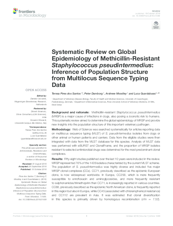 (PDF) Systematic Review on Global Epidemiology of Methicillin-Resistant ...