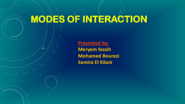 (PPT) Modes of interaction