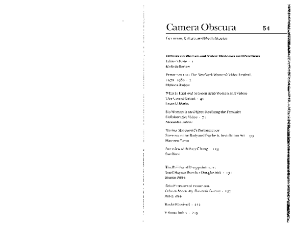 First page of “No Woman is an Object: Realizing the Feminist Collaborative Video”