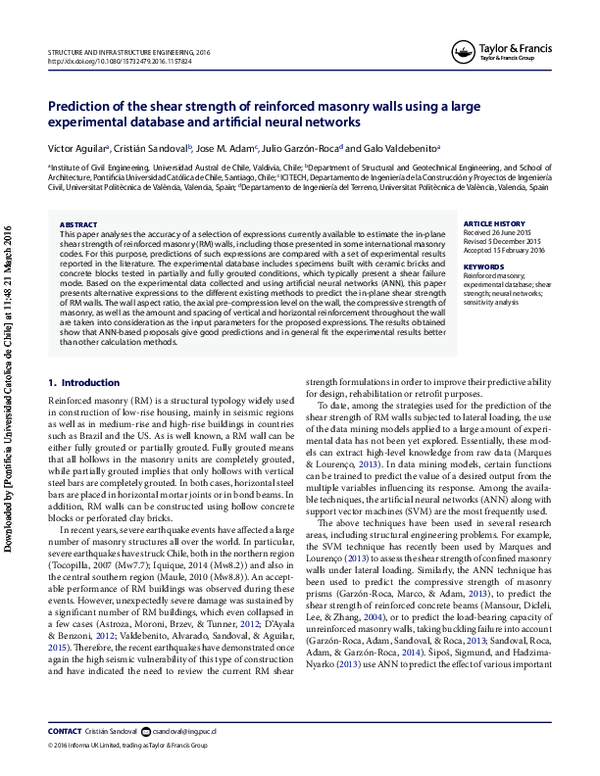 (PDF) Prediction of the shear strength of reinforced masonry walls ...