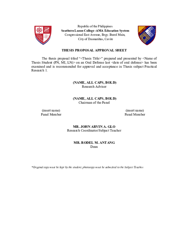 Thesis submission picture