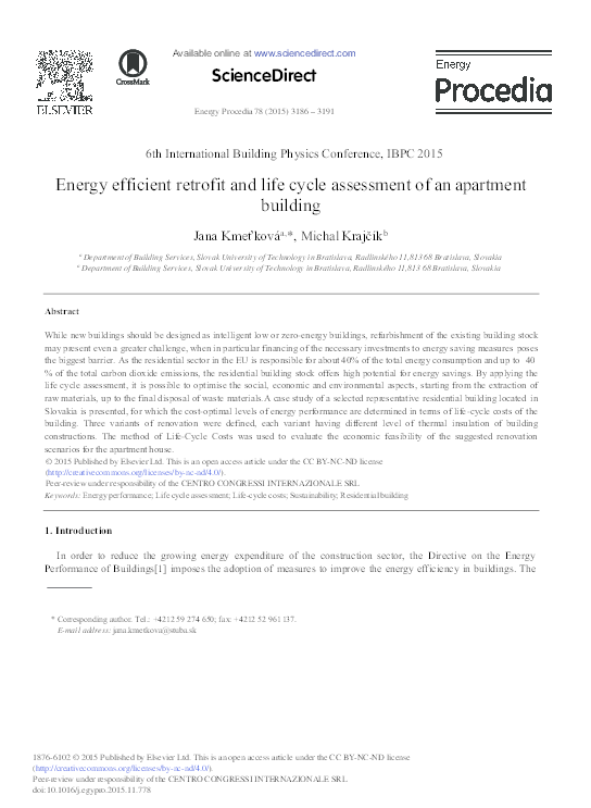 (PDF) Energy efficient retrofit and life cycle assessment of an ...
