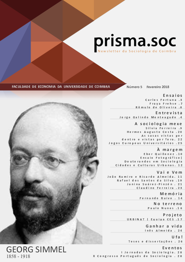 (PDF) Entrevista sobre Simmel en Prisma Newsletter da Sociologia de Coimbra