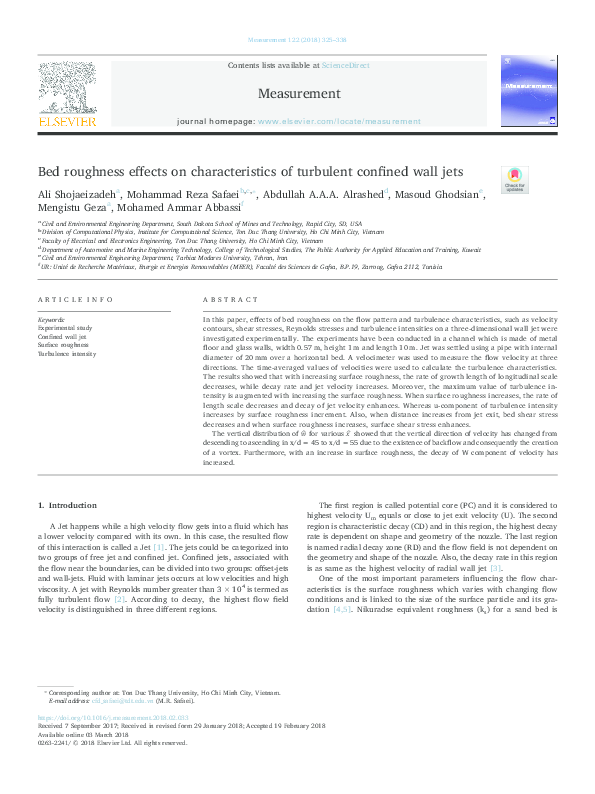 (PDF) Bed roughness effects on characteristics of turbulent confined ...