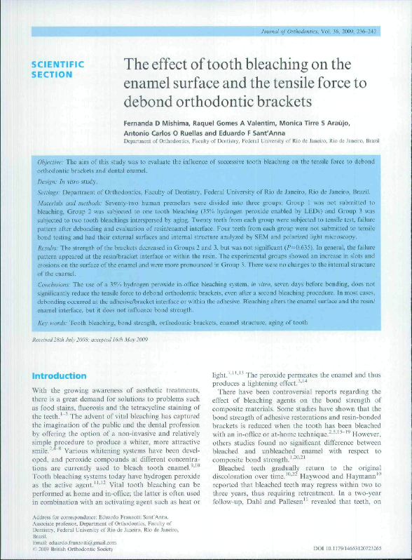 (PDF) The effect of tooth bleaching on the enamel surface and the