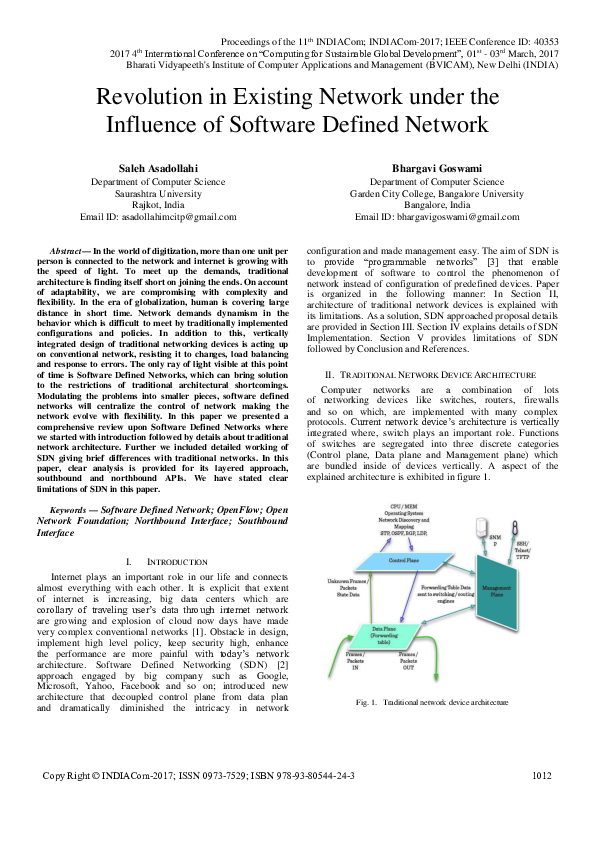 (PDF) Revolution in Existing Network under the Influence of Software ...
