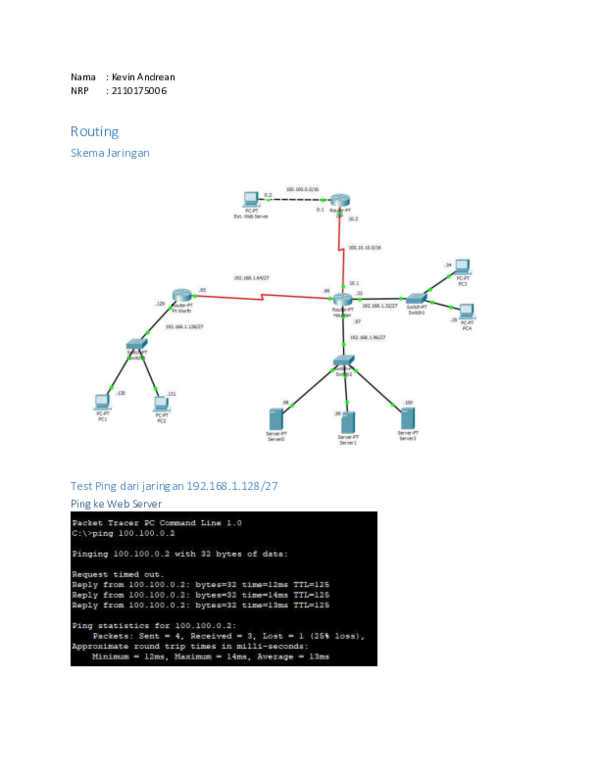 (PDF) Routing dengan Packet Tracer