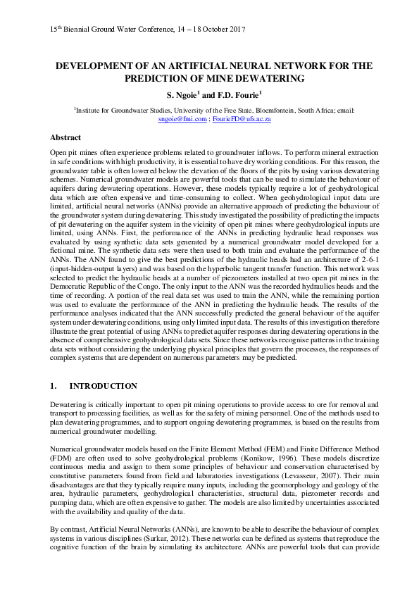 (PDF) DEVELOPMENT OF AN ARTIFICIAL NEURAL NETWORK FOR THE PREDICTION OF ...