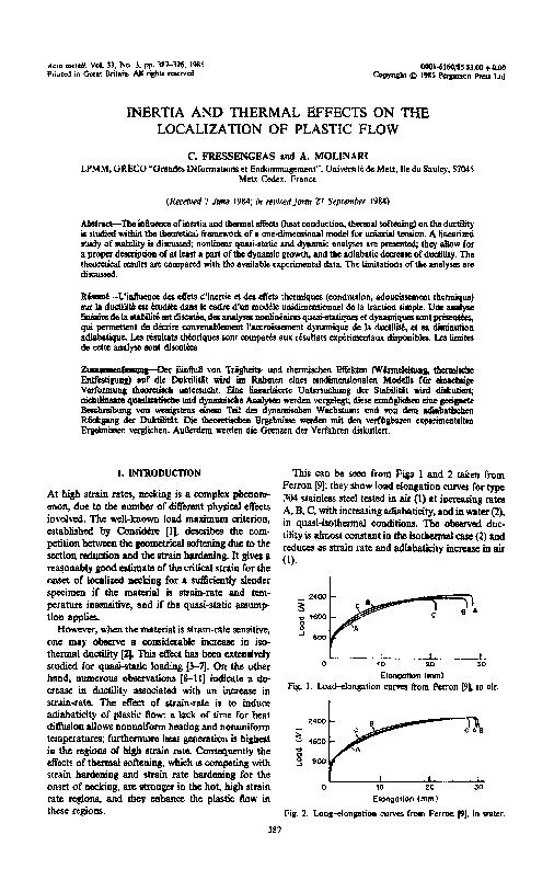 (PDF) Inertia and thermal effects on the localization of plastic flow