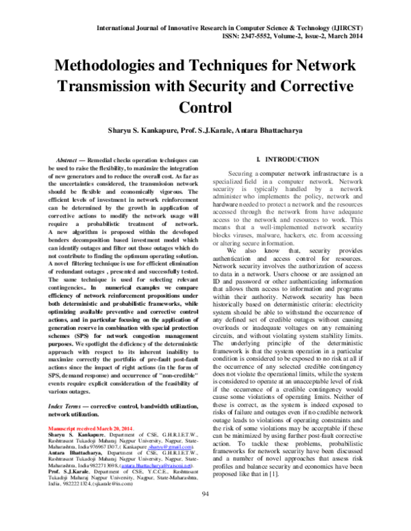 (PDF) Methodologies and Techniques for Network Transmission with ...