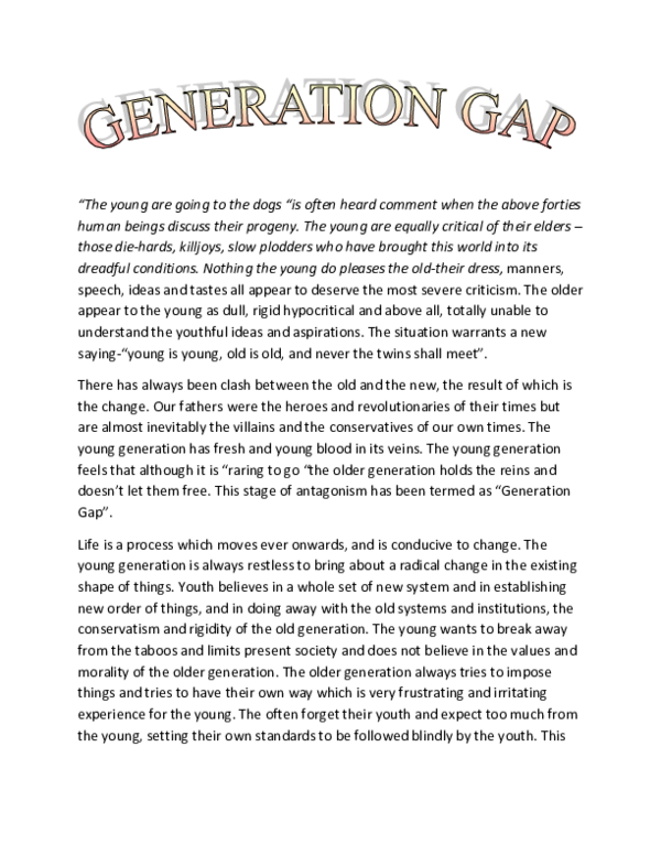 (DOC) GENERATION GAP