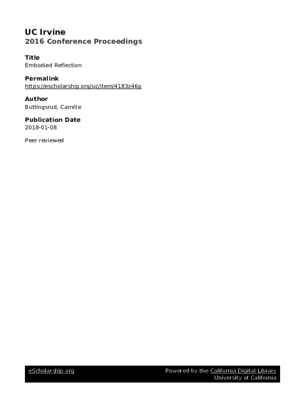 (PDF) Embodied Reflection