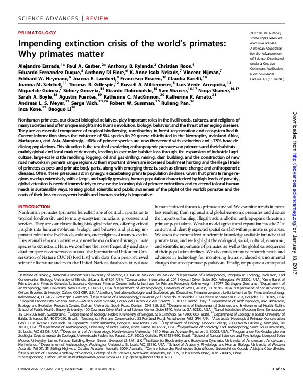 Animal extinction article image