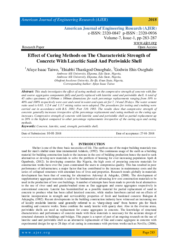 (PDF) Effect of Curing Methods on The Characteristic Strength of ...