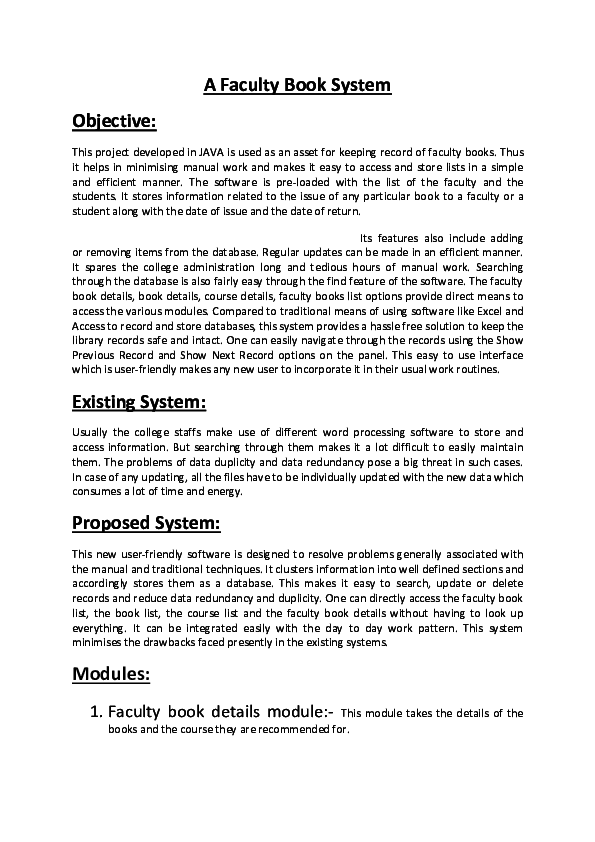 (DOC) A Faculty Book System