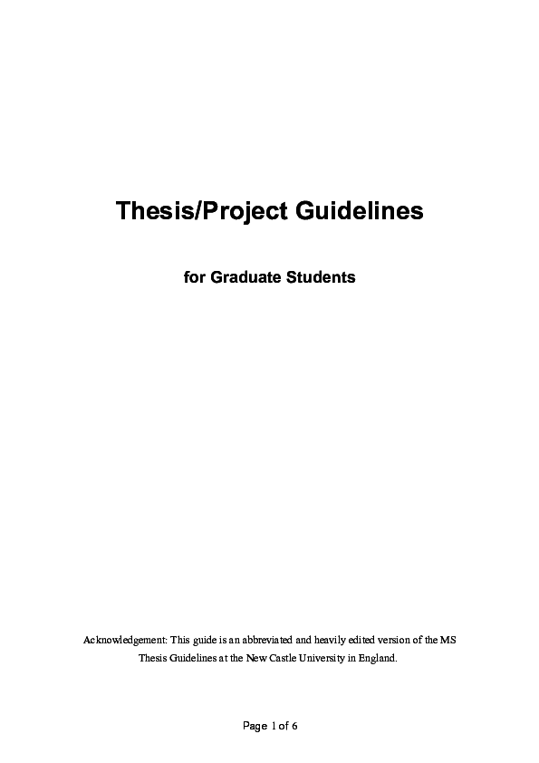 (DOC) Thesis/Project Guidelines for Graduate Students