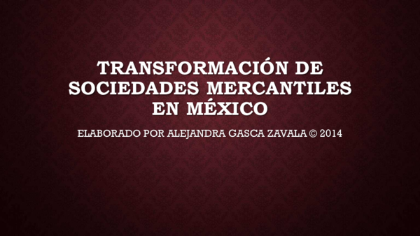 (PDF) TRANSFORMACIÓN DE SOCIEDADES MERCANTILES EN MÉXICO
