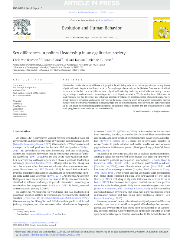 Egalitarian society example picture