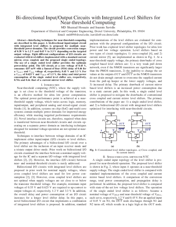 (PDF) Bi-directional Input/Output Circuits with Integrated Level ...
